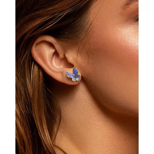 Molenia 925 Sterling Silver Earrings for Women - Butterfly Earrings Stud Ear Piercing Jewelry Small Cute Gifts for Mom Teen Girl Mothers Day Birthday