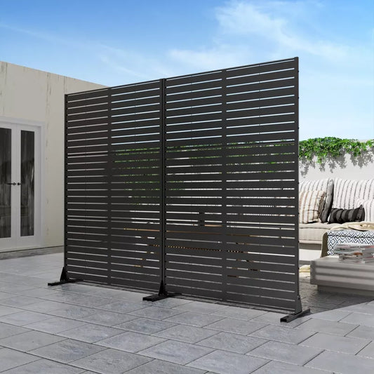 PexFix Outdoor Metal Privacy Screen Garden Fence in Louver Pattern