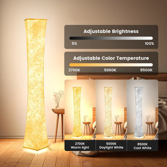 BLITZWILL Soft Light LED Floor Lamp RGB Color Changing 61'' Tall Corner Lamp ,Standing Lamp With Remote & Smart App Control, Music Sync, for Living Room Bedroom Game Room, Square