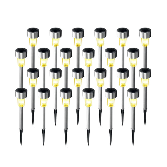 BLITZWILL Solar Lights Outdoor, 24Pack LED Waterproof Pathway Lights for Garden, Landscape, Path, Yard, Patio, Warm White