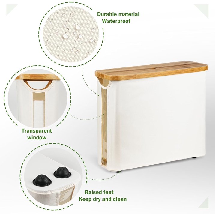 Toilet Paper Storage 2Pc,Toilet Paper Holder with Storage,Large Capacity Regular 20 Rolls or 15 Mega Rolls