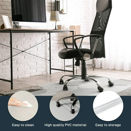 YEERSWAG Office Chair Mat for Carpet Floor 48x30 PVC Chair Mat,Carpet Protector Rectangle Transparent Non-Slip Computer Desk Chair Mat with Grippers for Work, Home,Gaming