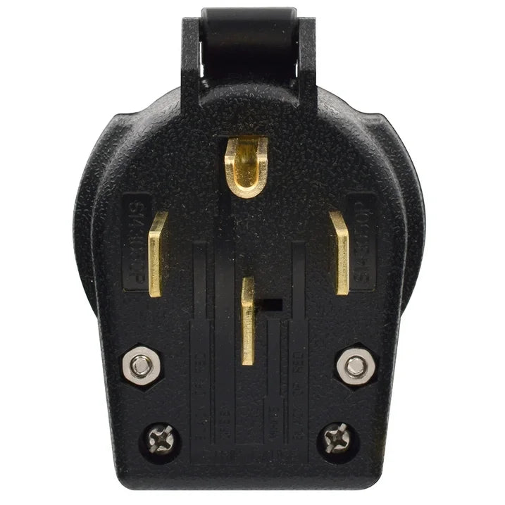 ELEGRP NEMA 14-30P & NEMA 14-50P Plug, 4 Prong Dryer/Range Oven Stove Angle Plug, Straight Blade Heavy Duty, 30 Amp 50 Amp 125/250V, Industrial Grade, Grounding, 3 Pole 4 Wire, UL Listed