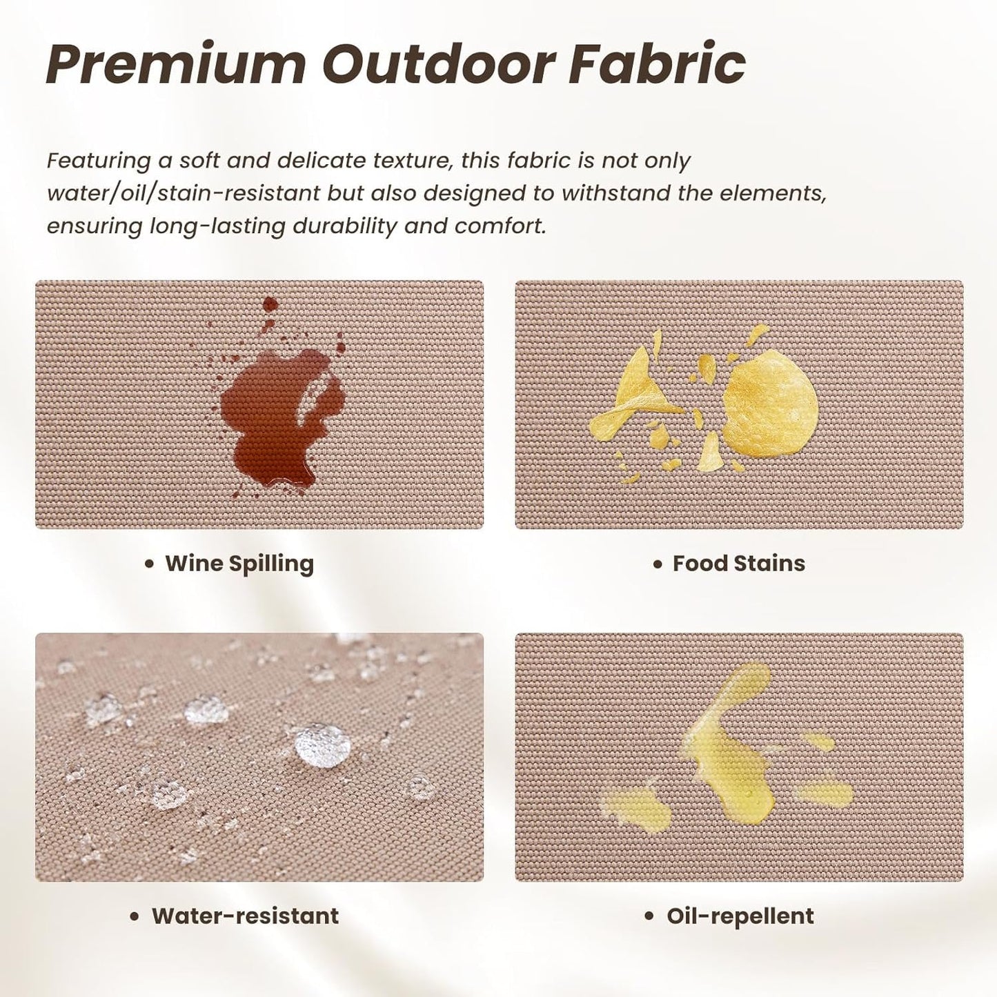 Farini Patio Furniture Set, 4 Piece Outdoor Patio Furniture Set, 2 x Outdoor Swivel Chair, 1 x 2-Seats Sofa and 1 x Coffee Table, Metal Conversation Set for Porch, Balcony, and Backyard