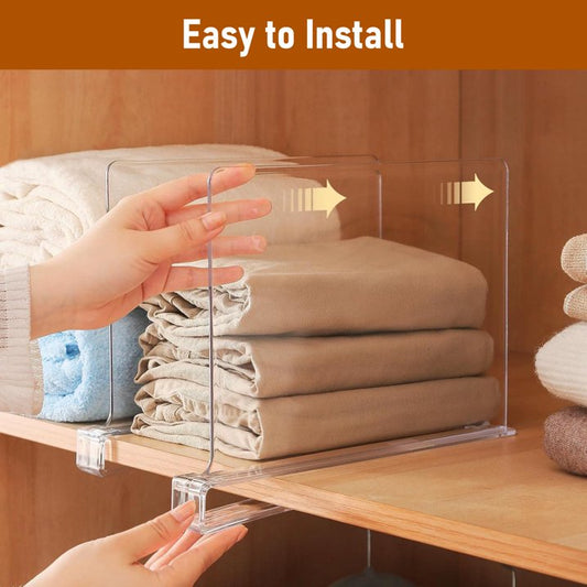 Acrylic Shelf Dividers for Closet Organization 8PCS Closet Shelf Divider for Shelves Shelf Organizer for Closet Clear