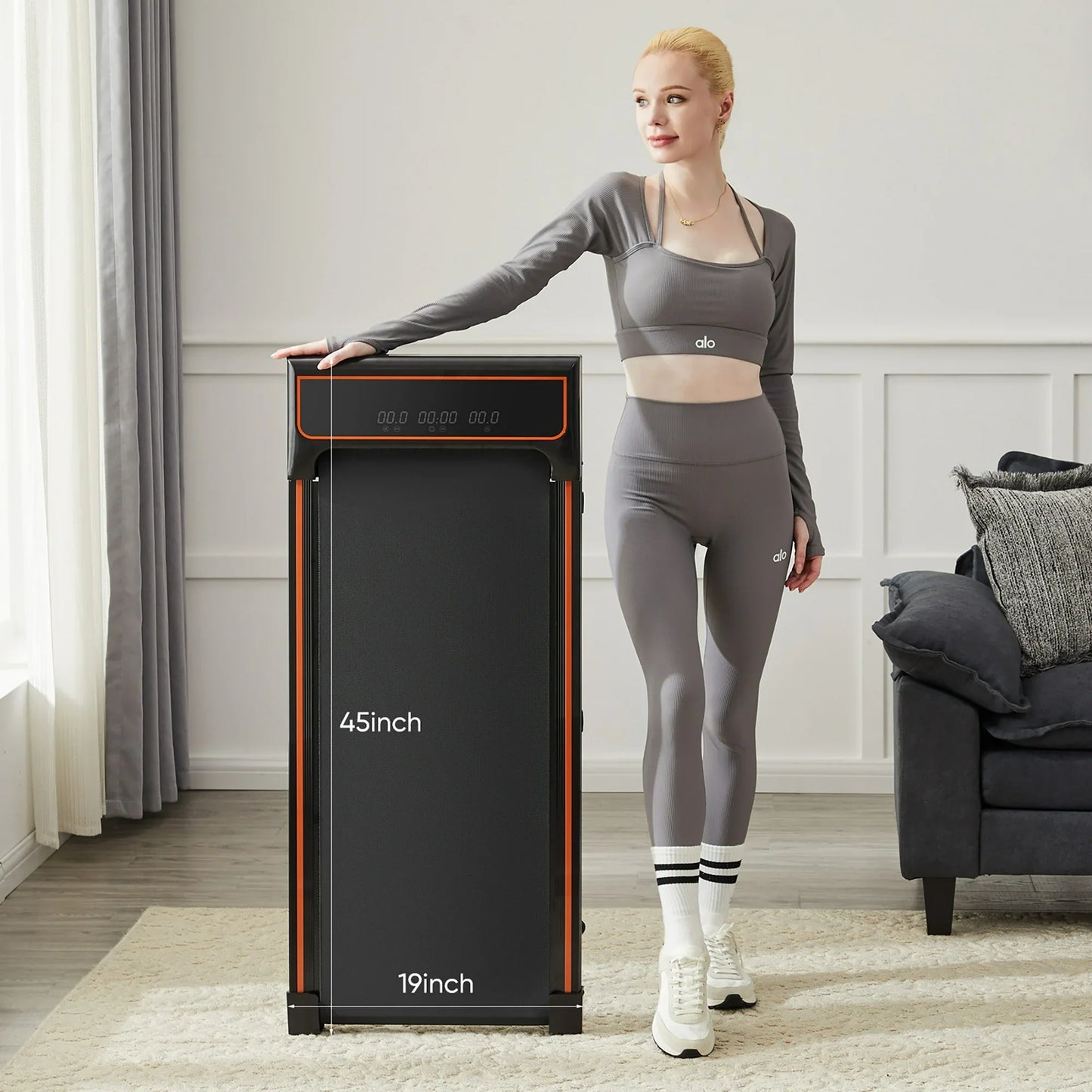 CONCETTA Compact Treadmill, Walking Pad Under Desk Treadmill for Home & Office, 0.6-3.8 MPH with Remote Control 2 in 1 Walk Pad for Small Spaces, Black