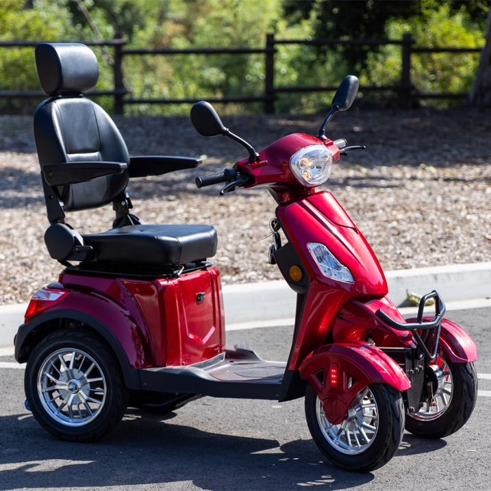 Super Large Electric 4 Wheel Mobility Scooters, Heavy Duty 800W Wheelchair Device, 500 LBS Capacity for Seniors Adults, Speed Adjust, Remote Key, Receive Ready to Ride.(Red)