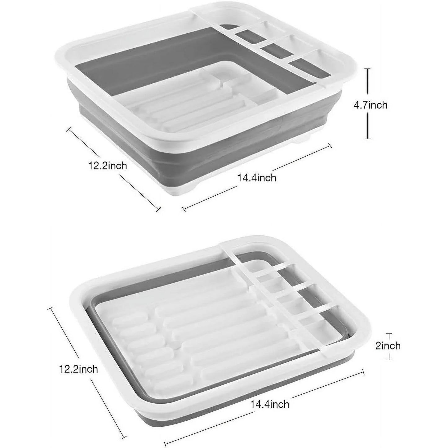 Collapsible Dish Drying Rack Portable Dinnerware Drainer Organizer for Kitchen RV Campers Travel Trailer Space Saving Kitchen Storage Tray