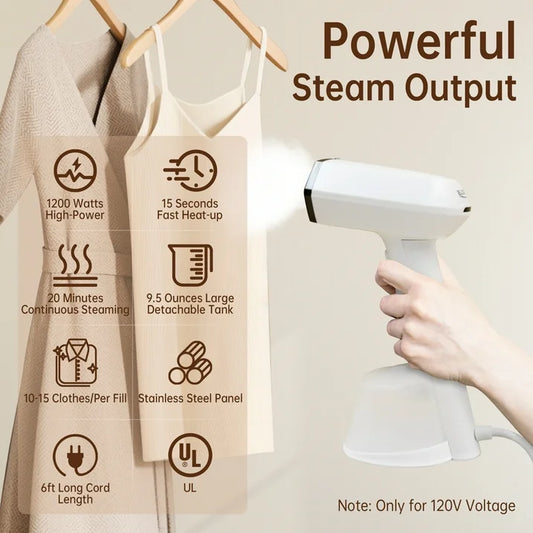 Reichtum Steamer for Clothes, Handheld Clothes Steamer,15S Fast Heat up, Upgraded Large Detachable Water Tank, Lightweight Portable Steamer for Home, Office and Travel