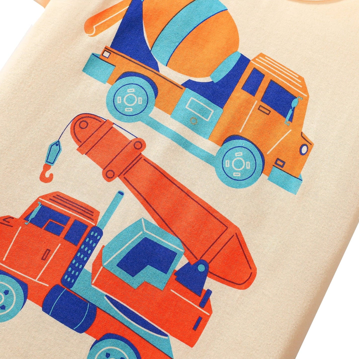 HILEELANG Toddler Boys' Short Sleeve Tees Easter Cotton Casual Excavator Truck Crewneck Summer Top T-Shirts Blue Green 3 Packs Sets 2T