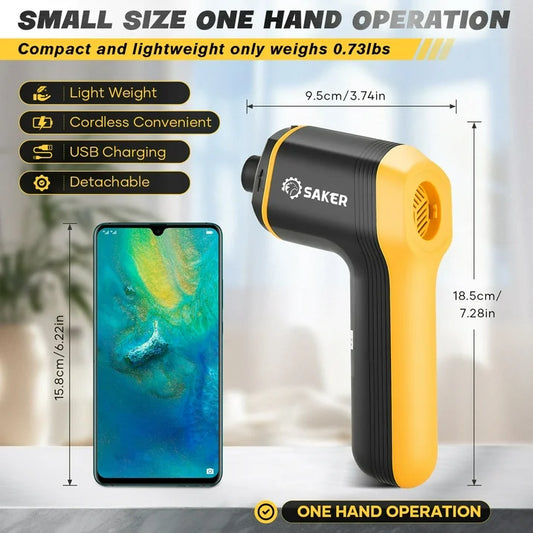 Saker Cordless Handheld Vacuum Cleaner with HEPA Filter, 120W, 12Kpa Strong Suction Power, 4000mAh Battery for Fast Charging