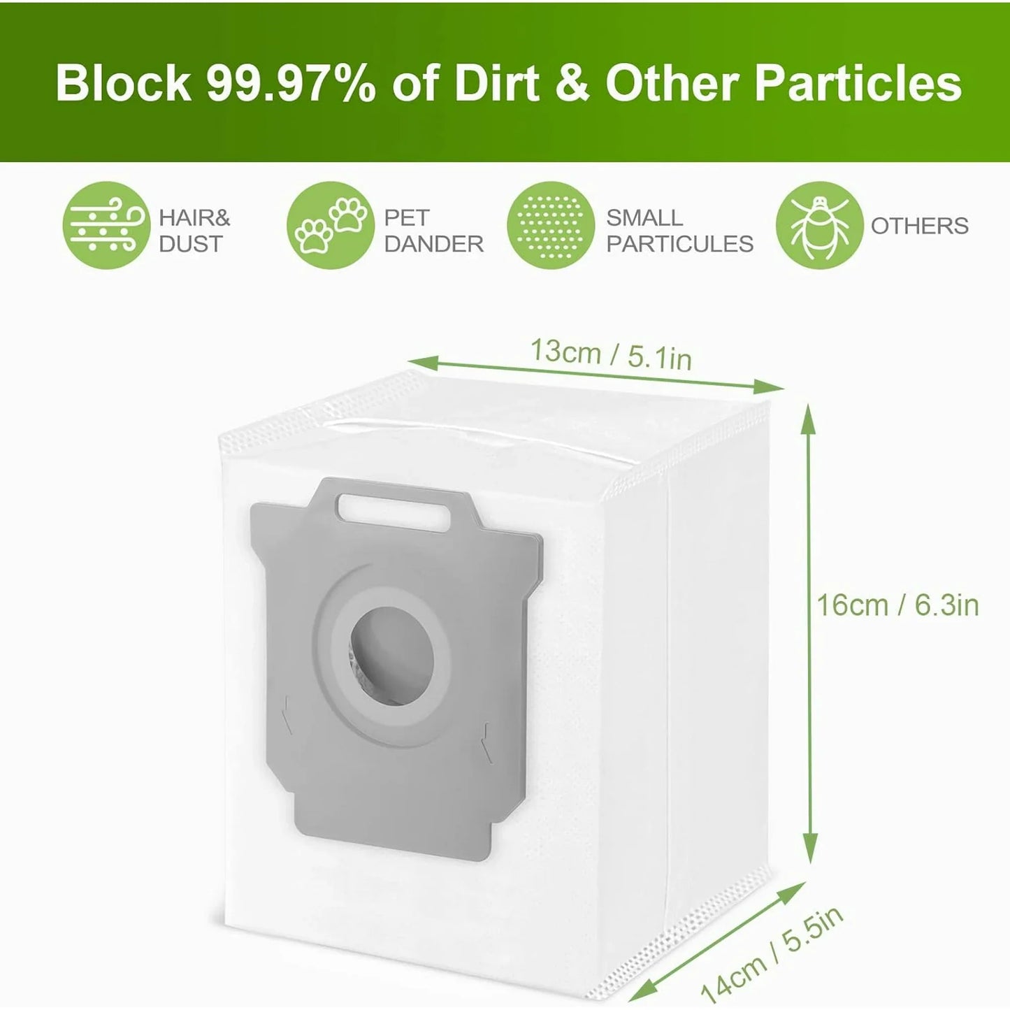 KGC 10 Pack Dust Bag 4-Layer Fit for iRobot Roomba I/S/J Vacuun Series, Durable & Leak-Proof