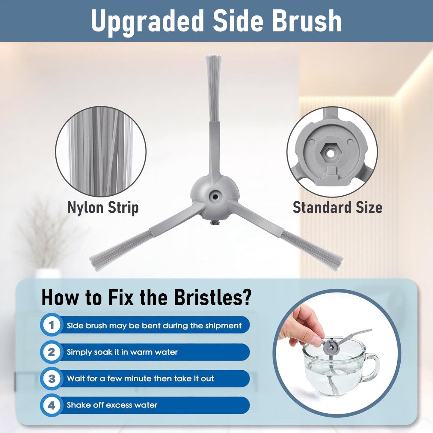 Replacement Parts for eufy L60 eufy L50 Robot Vacuum, Replacement Accessories Kit Include 2 Roller Brushs, 8 HEPA Filters, 8 Side Brushs, 1 Clean Tool and 1 Screwdriver