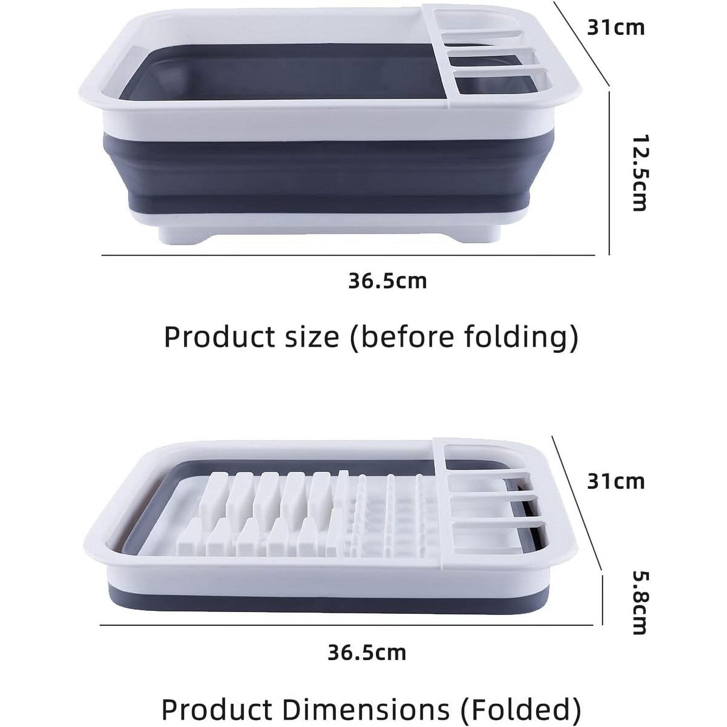 Collapsible Dish Drainer Portable Dinnerware Drainer Organizer for Kitchen RV Campers Travel Trailer Space Saving Kitchen Storage Tray