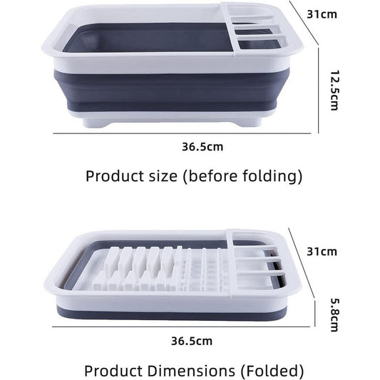 Collapsible Dish Drainer Portable Dinnerware Drainer Organizer for Kitchen RV Campers Travel Trailer Space Saving Kitchen Storage Tray