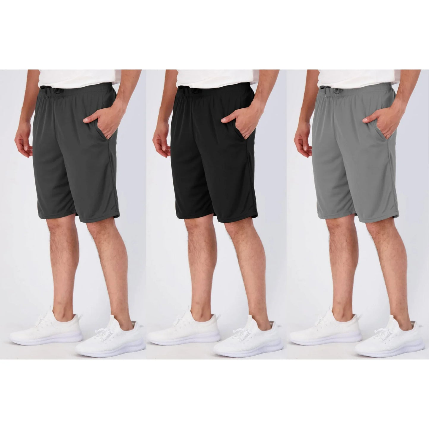 SMNDY Men's Athletic Shorts Mesh Workout Gym Activewear Basketball Shorts 8" Inseam With Pockets Random Colors 5 Pack