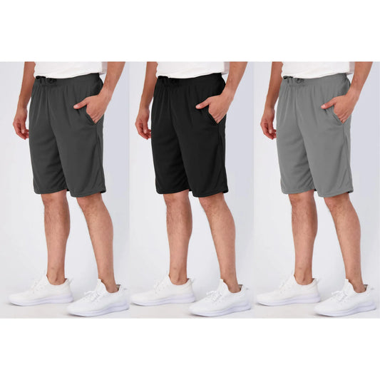 SMNDY Men's Athletic Shorts Mesh Workout Gym Activewear Basketball Shorts 8" Inseam With Pockets Random Colors 5 Pack