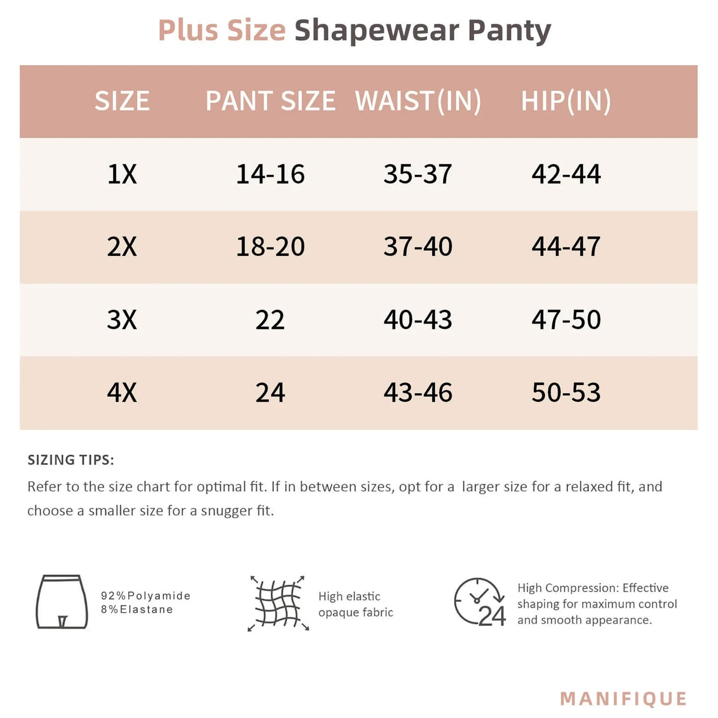 MANIFIQUE Plus Size Body Shaper Tummy Control Panty  Shapewear for Women, Black+Beige, 2 Pack