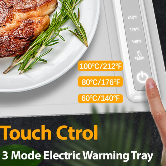 Silicone Food Warming Tray  Adjustable Temps 10s Heating,Portable Food Warmer for Dinner Parties, Buffet, Travel
