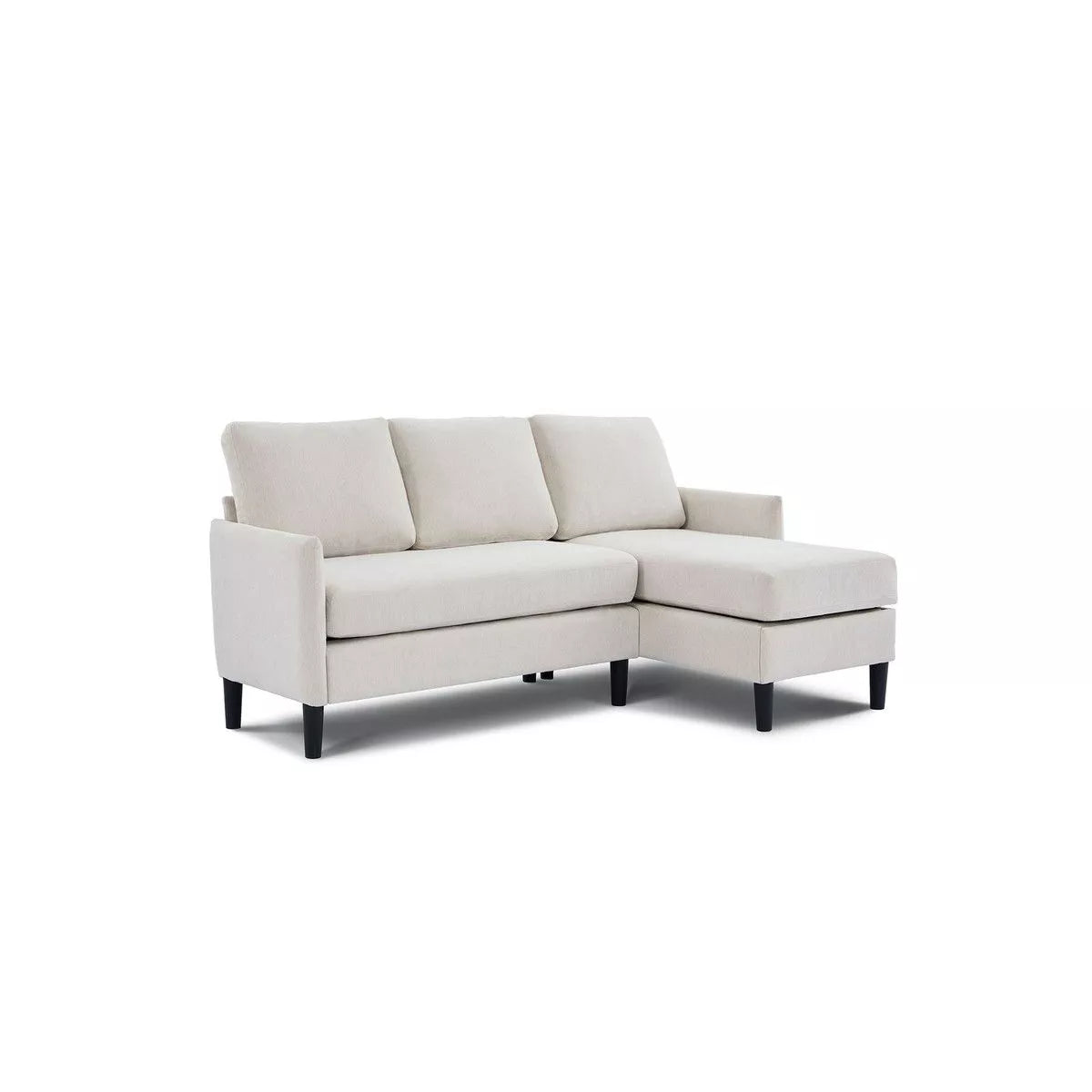 Hyleory 3-Seater L-Shaped Sectional Sofa with Chaise, Small Linen-Look Fabric Couch for Living Room or Studio