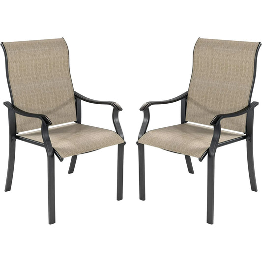 UDPATIO Patio Chairs Set of 2, Outdoor Dining Chairs High Back with All Weather Breathable Textilene, Metal Frame for Lawn Garden Backyard Deck, Brown