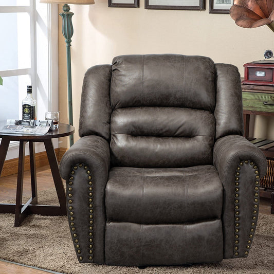 BTMWAY Gray Faux Leather Power Lift Recliner, Large Massage Recliner with Heating Function, Oversized Wide Electric Lift Chair with Remote, Heavy Duty Reclining Sofa for Elderly Tall Big Man