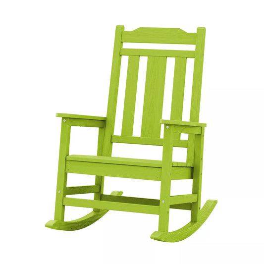 Hyleory HDPE Modern Resin Rocking Chair, Extra Wide Outdoor Adirondack Chair