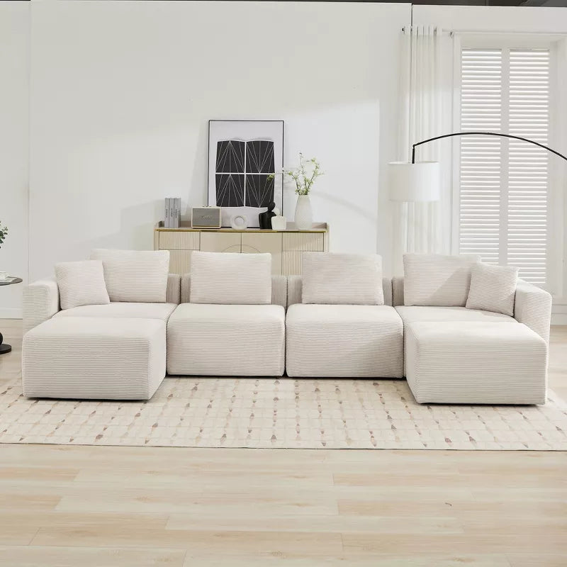 Hyleory Sectional Compression Sofa, Indoor Furniture Convertible Modular Compression Sectional Sofa Set