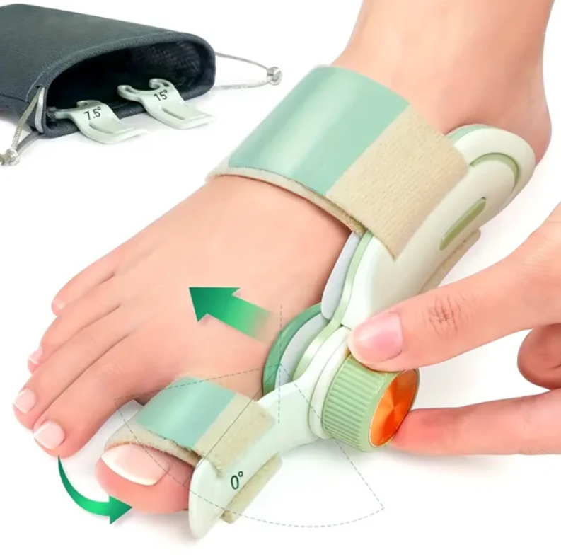 Double Correction Bunion Corrector, Adjustable Knob Orthopedic Bunion Splint with 3 Angle Fixing Plates, Hand Wash Only, Polyester, Toe Separator for Men and Women