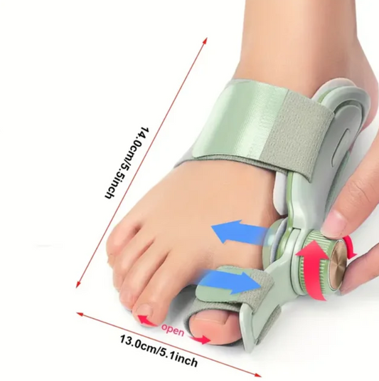 Double Correction Bunion Corrector, Adjustable Knob Orthopedic Bunion Splint with 3 Angle Fixing Plates, Hand Wash Only, Polyester, Toe Separator for Men and Women