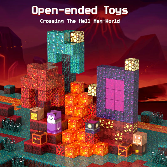 Ucradle 108 Pieces Magnetic Blocks, Build Mine Magnet World Set, Magnetic Tiles Building Toys for Kids, STEM Certified | Ages Children to Adult 3+