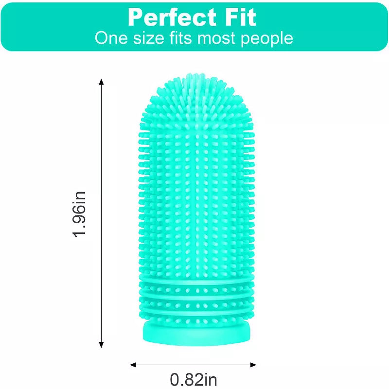 Belatt Dog Finger Toothbrush 4-Pack, Food-Grade Silicone Puppy Toothbrush with Soft Bristles & Storage Case, Reusable Pet Dental Care for Dogs & Cats