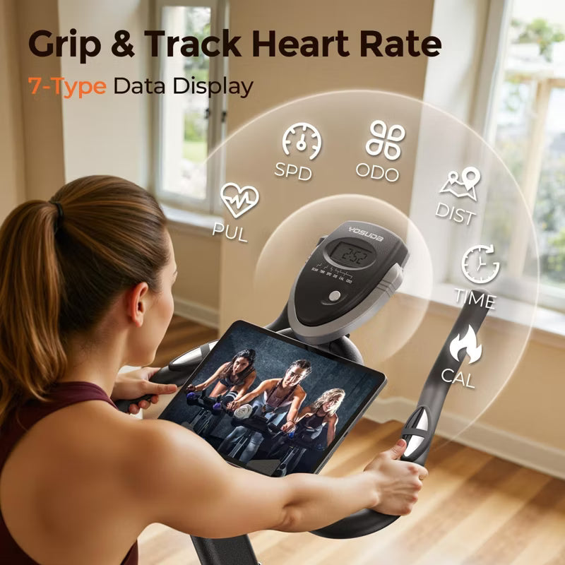 YOSUDA Magnetic Indoor Cycling Bike, 300 lb Capacity, Low Noise, Exclusive App & Fitness Courses,Tablet Holder,Home Stationary Bike for Weight Loss