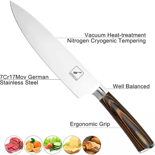 imarku Chef Knife - Pro Kitchen Knife 8 Inch Chef's Knives Japanese SUS440A Stainless Steel Sharp Paring Knife with Ergonomic Handle