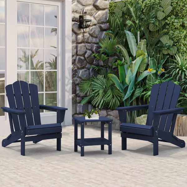 Hyleory Folding Adirondack Chair Outdoor, HDPE Patio Accent Chair