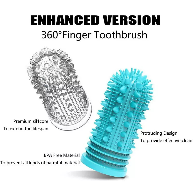 Belatt Dog Toothbrush 4-Pack, Finger Toothbrush for Dogs and Cats, Soft Silicone Bristles Dental Care, Plaque and Tartar Remover, Puppy Oral Cleaning