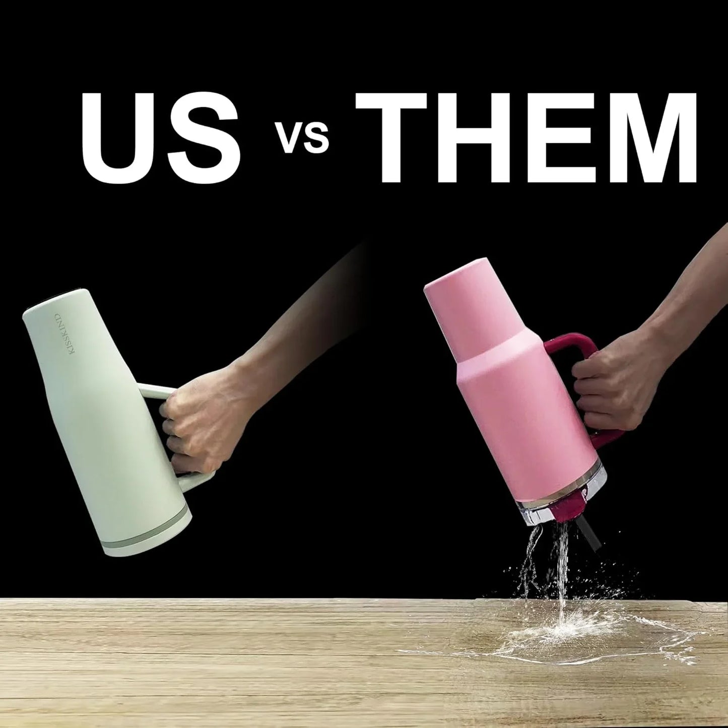 KISSKIND 40 oz Tumbler with Handle and Straw Lid, 100% Leakproof Stainless Steel Vacuum Insulated Cup Travel Coffee Mug Water Bottle, Car Cup Holder Friendly, Rubber Base, Gifts for Women Men(Coffee)