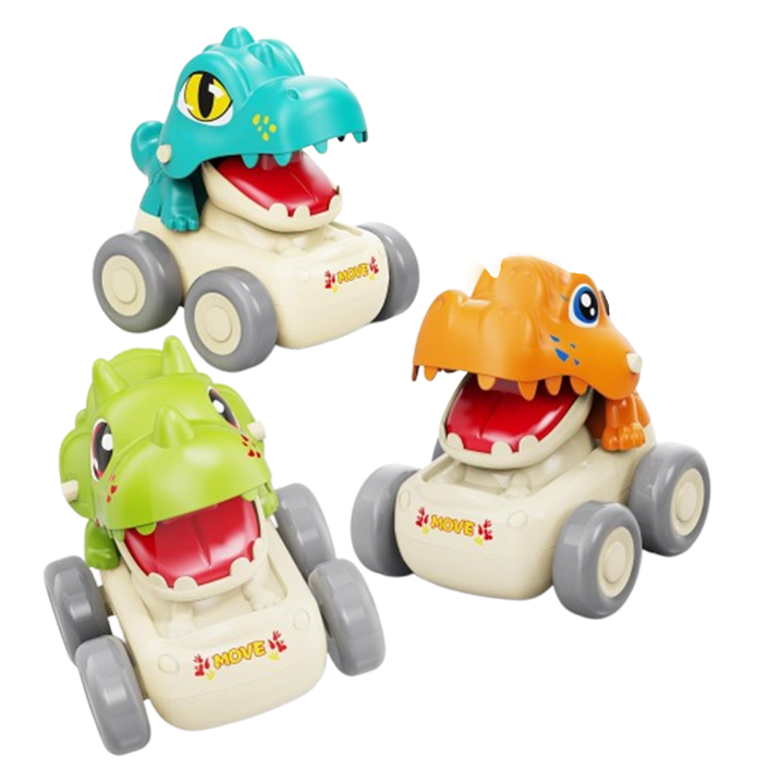 2025 Baby Car Dinosaur Toys for 1 3 Year Old Boys Press and Go Cars, Safe Durable Push Dino Cars for Toddlers | Perfect for Easter Basket Stuffers, 1st Birthday Gifts  On the Go Fun