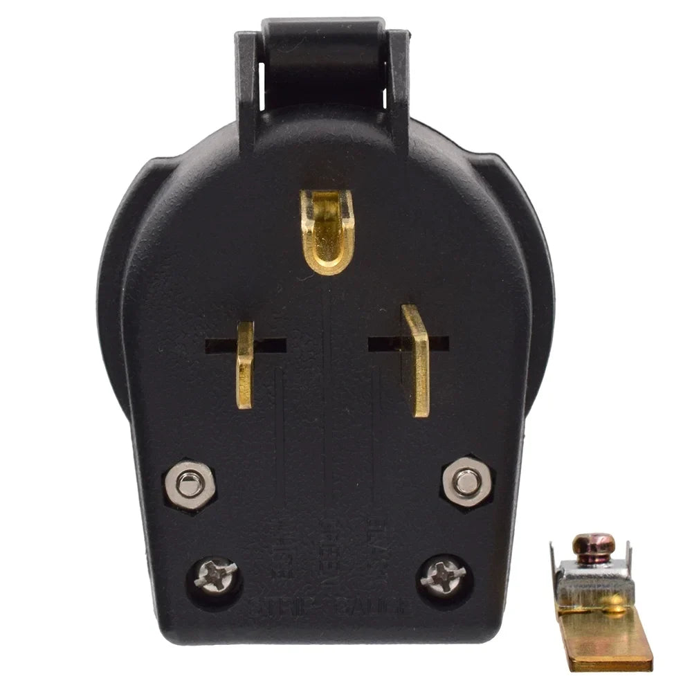 ELEGRP NEMA 6-30P & NEMA 6-50P Plug, Straight Blade Heavy Duty Angle Plug, 30 Amp 50 Amp 250V 3 Prong Power Plug for Welder/Generator, Industrial Grade, Grounding, 2 Pole 3 Wire, UL Listed, 1 Pack