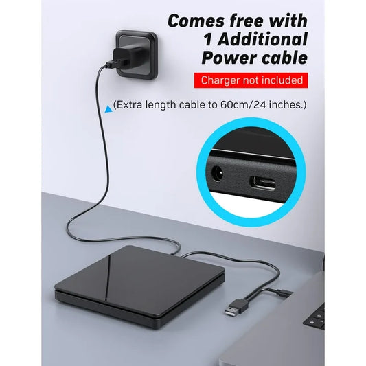 External cd/dvd drive for laptop,CD Burner Clamshell Portable Reader Writer Optical disk Drive,Dvd player for Laptop +/RW usb 3.0 with Carrying Case,External dvd drive for PC Windows Linux Mac