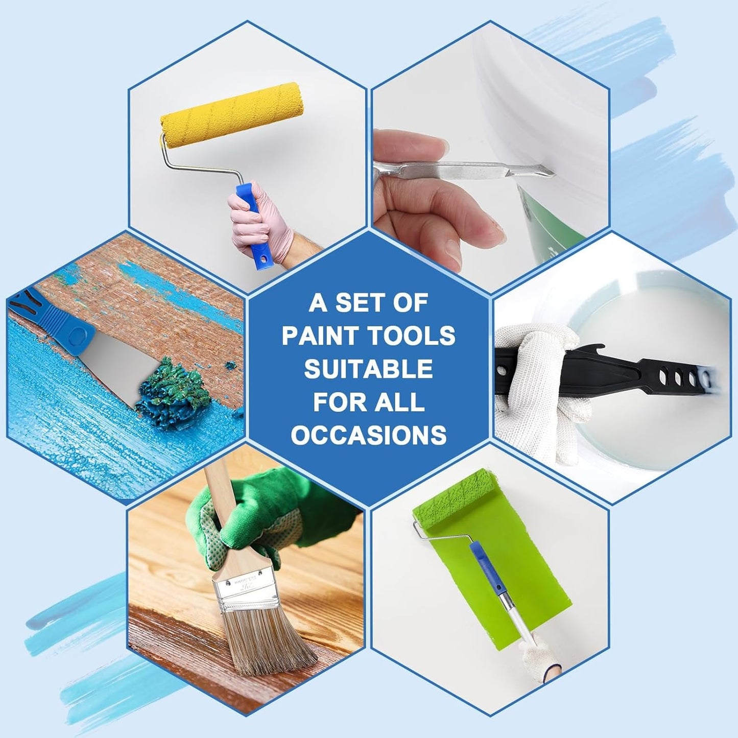 Tidymend Paint Roller Kit, 28 Pcs Paint Rollers with Extension Pole, Roller Paint Brush for Painting Walls