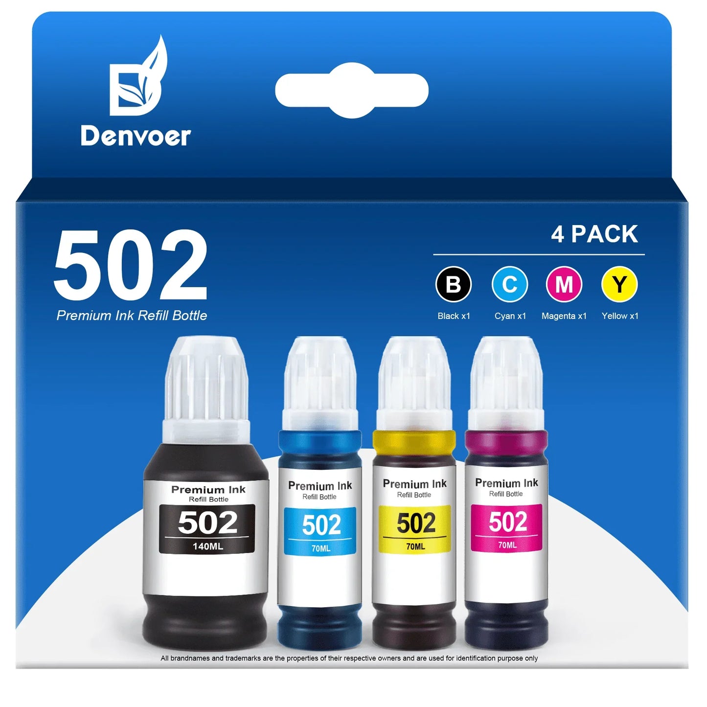 502 Ink Bottles for Epson 502 Ink Bottles Epson Ink 502 Refills (Black Cyan Magenta Yellow 4 Pack)