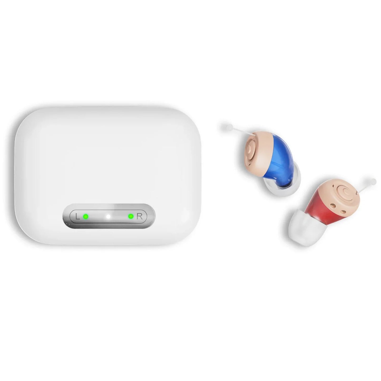 iadr Hearing Aids for Seniors Rechargeable with Noise Cancelling, Adults Hearing Amplifiers for Hearing Loss, Hearing Amplifiers with Magnetic Charging Case,Beige(A49)