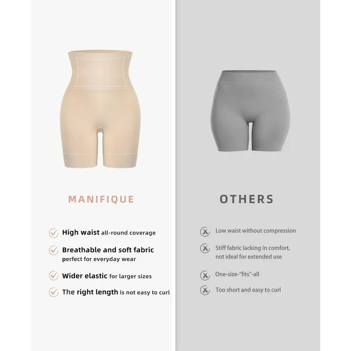 MANIFIQUE Plus Size Shapewear Tummy Control High Waisted Girdle Body Shaper Shorts Thigh Slimming