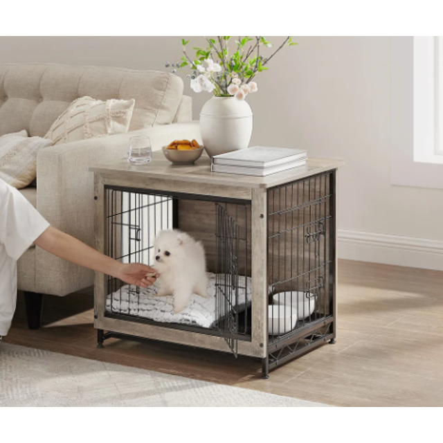 Gimars Dog Crate Furniture - Heavy-Duty Kennel with Side End Table Design