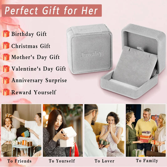 Juwaliy Moon Heart Mother Daughter Necklace 925 Sterling Silver Green Emerald May Birthstone Pendant Jewelry Women Mom Birthday Mother's Day Gift