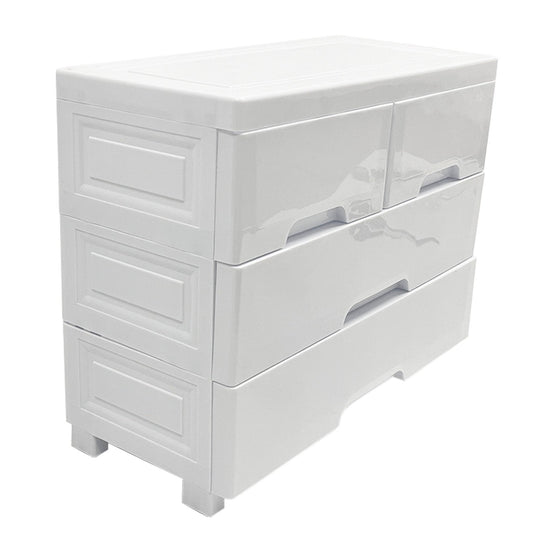 SUSUZI, 5 Drawer Dresser, Chest of Drawers for Bedroom, Modern Storage Cabinet Dresser Organizer Unit,White