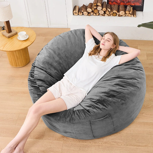 XIECUVA Bean Bag Chair Stuffed Memory Foam for Adults and Kids，Medium Size Beanbag Sofa，3 ft