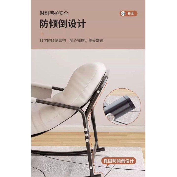 SUSUZI Rocking Chair with Cushion, Lounging Chair for Indoor and Outdoor Patio, Oversize Rocking Chair for Living Room, Porch, Gray