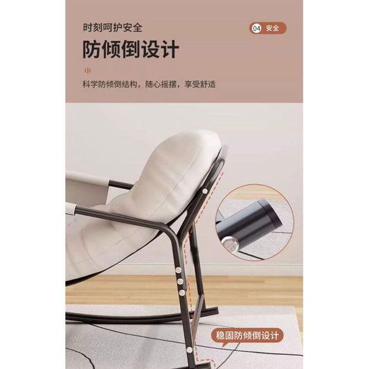 SUSUZI Rocking Chair with Cushion, Lounging Chair for Indoor and Outdoor Patio, Oversize Rocking Chair for Living Room, Porch, Gray